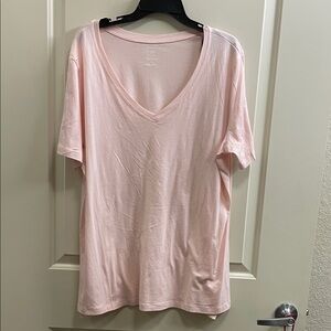 Women's Pink V-Neck Top